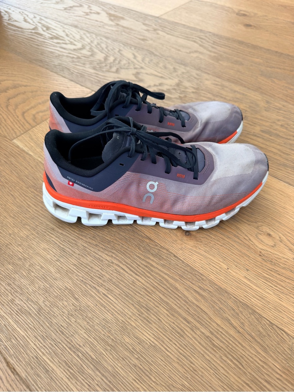 On Cloudflow 4 Running Shoes in Pink and Orange Women 9.5